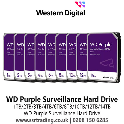 1TB/2TB/4TB/6TB/8TB WD Purple Hard Drive - WD Purple hard drive for 24/7 recording - Best storage for IP cameras - 4TB WD Purple Surveillance Hard Drive - 1TB WD Hard Drive for DVR 