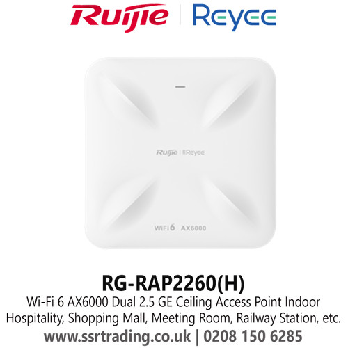 Wi-Fi 6 AX6000 Dual 2.5 GE Port High-density Multi-G Ceiling Access Point Indoor Hospitality, Restaurant, Shopping mall, Meeting Room, Railway Station - RG-RAP2260(H)