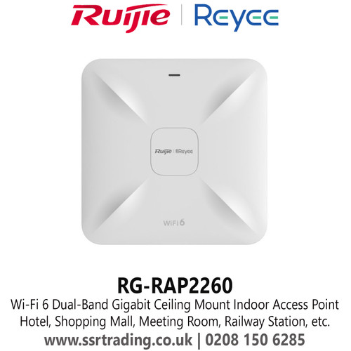 Wi-Fi 6 AX3000 High Performance Dual-Band Gigabit Ceiling Mount Indoor Access Point Hotel - Restaurant - Shopping Mall - Meeting Room - Railway Station (RG-RAP2260) 