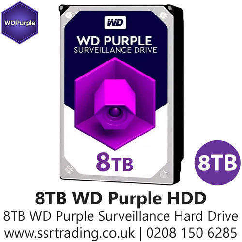 8TB WD Purple Surveillance Hard Disk Drive For CCTV DVRs NVRs & PC Desktop