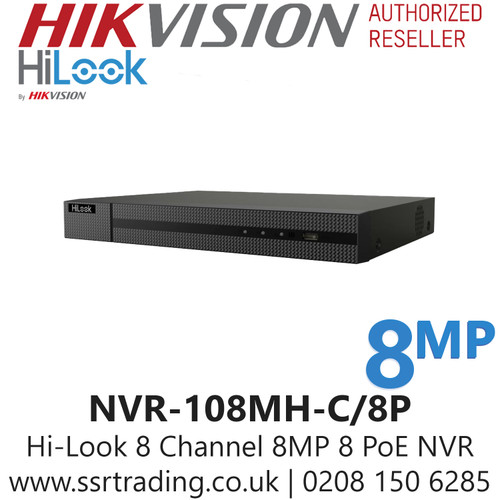 HiLook 8 Channel 8 PoE 8Ch NVR - NVR-108MH-C/8P