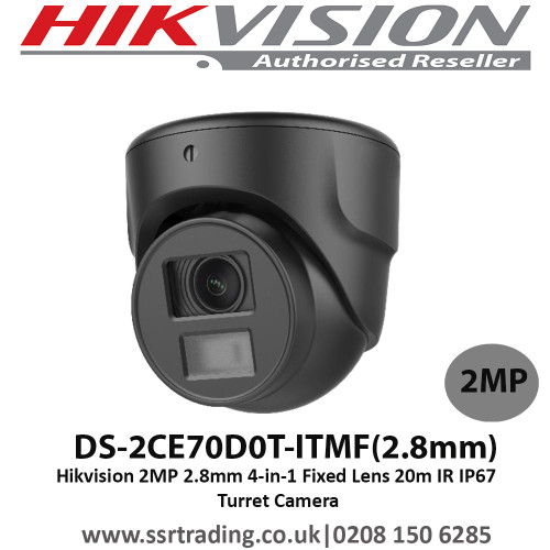 Hikvision DS-2CE70D0T-ITMF 2MP 2.8mm 4-in-1 Fixed Lens 20m IR IP67 Mini Turret Camera