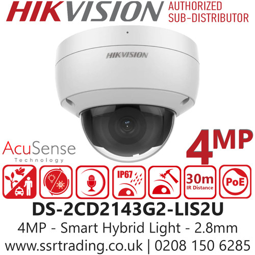 Hikvision 4MP Smart Hybrid Light IP Camera - DS-2CD2143G2-LIS2U (2.8mm)