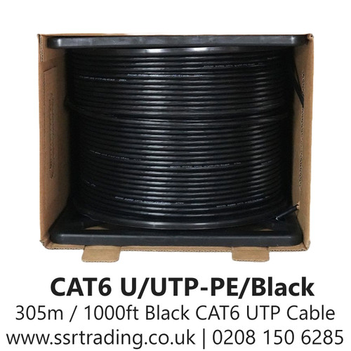 CAT6 U/UTP-PE/Black 305m CAT6 UTP Cable in Black Color