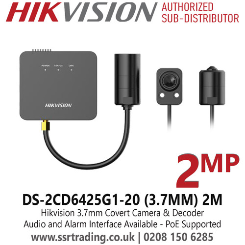 Hikvision - DS-2CD6425G1-20 (3.7mm) 2m 2MP Covert camera & Decoder - 120 dB True WDR Technology - Efficient H.265+ Compression Technology - Audio and Alarm Interfaces