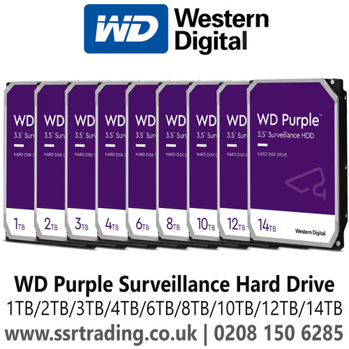 1TB WD Purple Hard Drive for NVRs - Hard Drive for CCTV DVR - WD Purple Hard Drive for CCTV - Best hard drive for security cameras - WD Purple 1TB/2TB/4TB Hard Drive, High-performance surveillance hard drive 