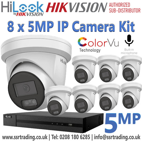 8Ch Hybrid NVR System Kit - IP Camera Kit - HiLook 8Ch NVR Kit 8 x IP Turret Cameras - 8Ch NVR Security System Kit - 8Ch HiLook NVR Security System Kit - Camera Kit - 8Ch HiLook NVR Kit - 8 x IP Camera System Kit - HiLook NVR Kit with IP Camera 