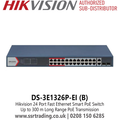 DS-3E1326P-EI(B) Hikvision 24 Port Fast Ethernet Smart POE Switch 