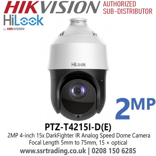 HiLook PTZ-T4215I-D(E) 2MP 4-inch15x Zoom DarkFighter IR Analog Speed Dome Camera