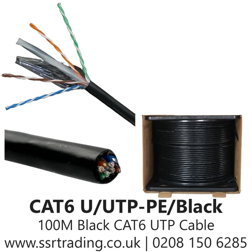 100M Black CAT6 UTP Cable CAT6 U/UTP-PE/Black/100M