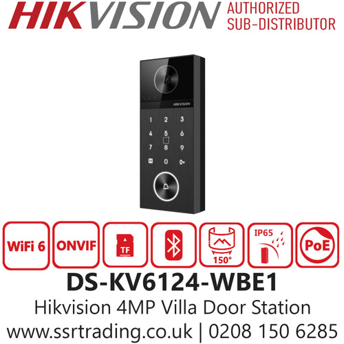 Hikvision DS-KV6124-WBE1 IP PoE Video Intercom Door Station – 4-Button, HD Camera, Built-in Microphone & Speaker, Weatherproof, PoE Powered, Remote Access