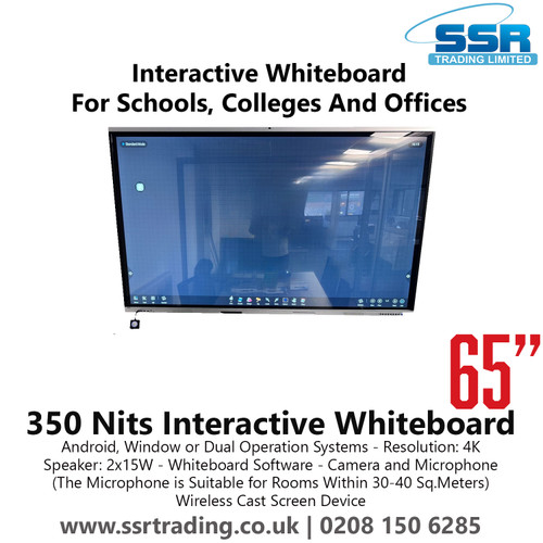 65" 350 Nits Interactive Whiteboard - Interactive Whiteboards for Schools, Colleges and Offices