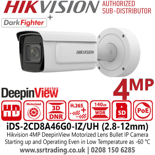 Hikvision iDS-2CD8A46G0-IZ/UH 4MP DeepinView Ultra Low Temperature Bullet IP PoE Camera with AI Analytics
