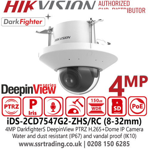 iDS-2CD7547G2-ZHS/RC Hikvision 4MP Smart Dome CCTV Camera NDAA-Compliant  AcuSense AI Detection IP67 IK10  Motorised Zoom IR 40m PoE H.265+ GDPR Ready UK Stock Ideal for Retail, Education, and Public Sector Surveillance