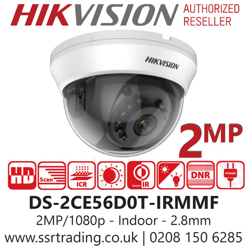 Hikvision - 2MP 2.8mm Indoor 20m EXIR Dome Camera - DS-2CE56D0T-IRMMF