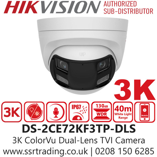 DS-2CE72KF3TP-DLS (2.8mm) Hikvision 3K/5MP Smart Hybrid Light Audio TVI Camera 