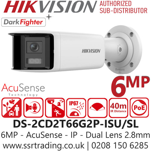 Hikvision 6MP Bullet Network Camera with Strobe Light & Audio Alarm – DS‑2CD2T66G2P‑ISU/SL