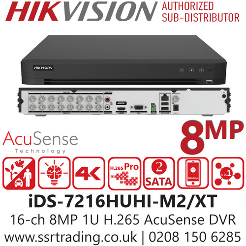 Hikvision 16 Ch 8MP H.265 AcuSense DVR - iDS-7216HUHI-M2/XT