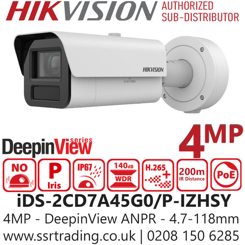 4MP Hikvision ANPR Bullet Camera (iDS‑2CD7A45G0/P‑IZHSY) – Compliance Ready - IP PoE Network Bullet Camera