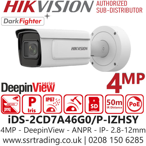 Hikvision 4MP DeepinView ANPR IP Camera - iDS-2CD7A46G0/P-IZHSY (2.8-12mm)