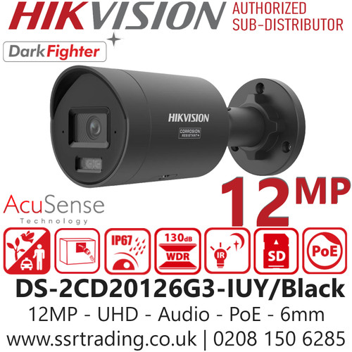 Hikvision 12MP UHD Acusense Bullet Network IP CCTV Camera with 6mm Fixed Lens
