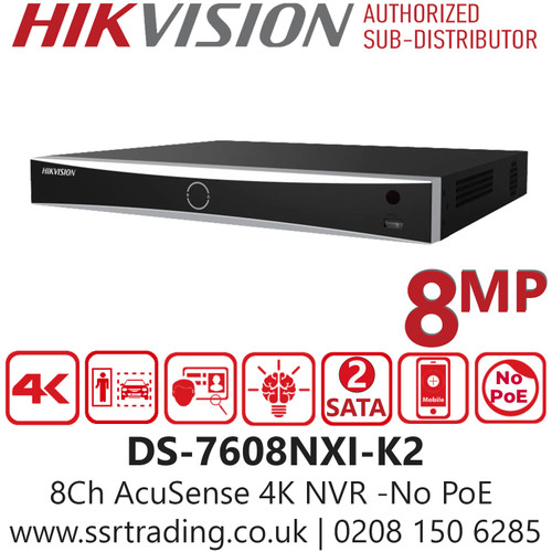 Hikvision DS-7608NXI-K2 8-ch 1U K Series AcuSense 4K NVR