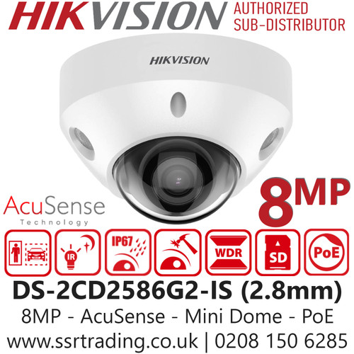Hikvision DS-2CD2586G2-IS (2.8mm) 8MP/4K AcuSense Audio Dome IP Camera 