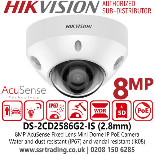 Hikvision DS-2CD2586G2-IS (2.8mm) 8MP/4K AcuSense Audio Dome IP Camera 
