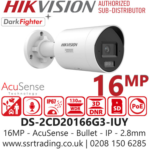 Hikvision 16MP Audio Acusense Bullet IP Camera - DS-2CD20166G3-IUY (2.8mm)