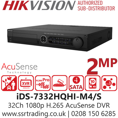 Hikvision 32 Channel 1080p 1.5U H.265 AcuSense DVR iDS-7332HQHI-M4/S