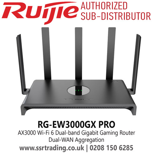 Ruijie AX3000 Dual-Band Gigabit Wi-Fi 6 Gaming Router. Next-Gen Gigabit Wi-Fi 6 Speed - RG-EW3000GX PRO