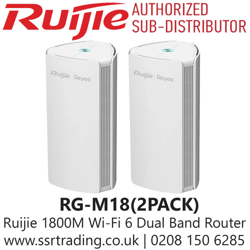RG-M18(2PACK) Ruijie 1800M Wi-Fi 6 Dual-band Gigabit Mesh Router 