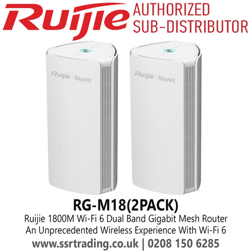 RG-M18(2PACK) Ruijie 1800M Wi-Fi 6 Dual-band Gigabit Mesh Router 