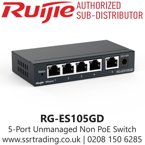 Ruijie RG-ES105GD 5 port 10/100/1000Mbps Unmanaged Non-PoE Switch 