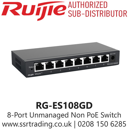RG-ES108GD Ruijie 8 Port 10/100/1000Mbps Unmanaged Non-PoE Switch 