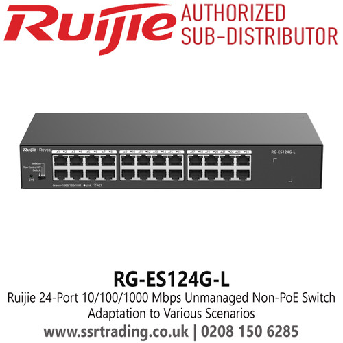 Ruijie RG-ES124G-L 24 Port 10/100/1000 Mbps Unmanaged Non-PoE Switch 