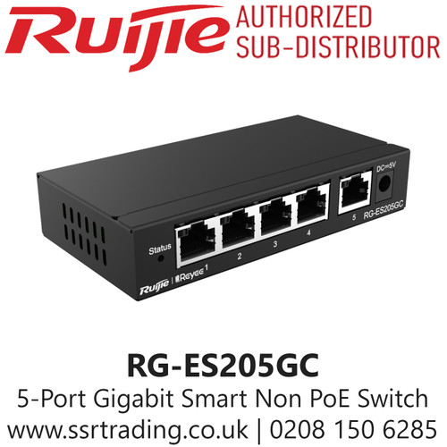 Ruijie 5 Port Gigabit Smart Cloud Managed Non-PoE Switch - RG-ES205GC