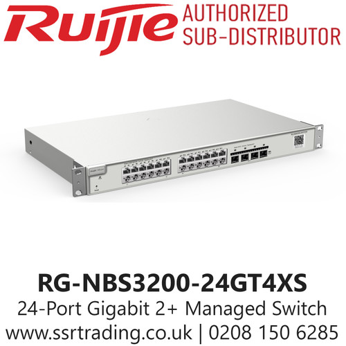 Ruijie RG-NBS3200-24GT4XS 24 port Gigabit Layer 2+ Managed Switch, 4 * 10G Uplinks, Enterprise, Hospitality, Factory, Education, Retails etc. 