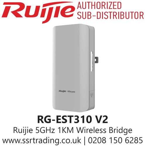 Ruijie 5GHz Dual-stream 802.11ac 1KM Wireless Bridge - RG-EST310 V2