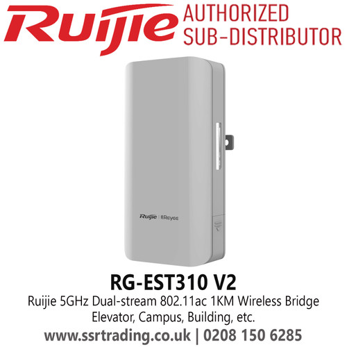 Ruijie RG-EST310 V2 5GHz Dual-stream 802.11ac 1KM Wireless Bridge, Elevator, Campus, Building, etc.