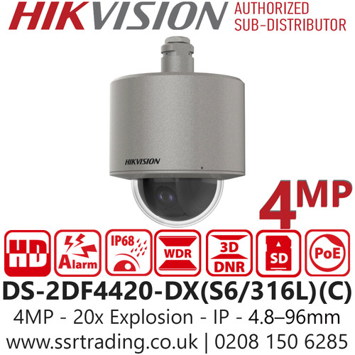 Hikvision 316L 4MP 20x Explosion-proof IP Speed Dome - DS-2DF4420-DX(S6/316L)(C)