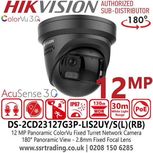 Hikvision IP PoE CCTV Camera | Advanced Video Analytics  | Residential, Commercial & Industrial Use - DS-2CD23127G3P-LIS2UY/S(L)(RB)/Black