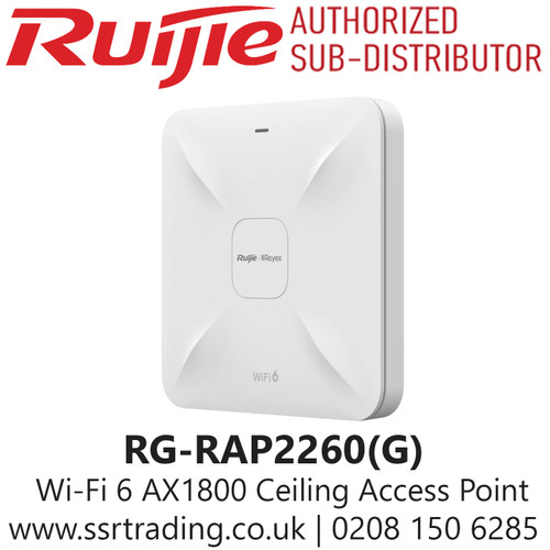 Ruijie RG-RAP2260(G) Wi-Fi 6 AX1800 Ceiling Access Point, Hospitality, Enterprise, Education, Government, Retail, etc.