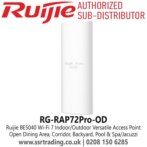 Ruijie RG-RAP72Pro-OD BE5040 Wi-Fi 7 Indoor/Outdoor Versatile Access Point , Open Dining Area, Corridor, Backyard, Pool & Spa/Jacuzzi