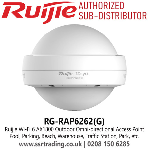 Ruijie RG-RAP6262(G) Wi-Fi 6 AX1800 Outdoor Omni-directional Access Point , Pool, Parking, Beach, Warehouse, Traffic Station, Plaza, Playground, Stadium, Park, etc.