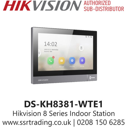 DS-KH8381-WTE1 Hikvision 8 Series Indoor Station - 7-inch IPS Touch Screen with 1024 × 600 Resolution 