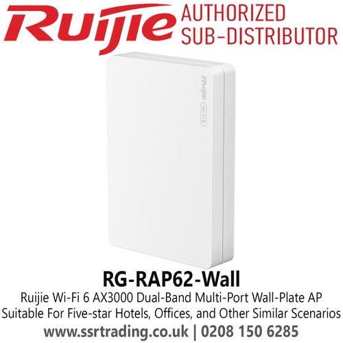 Ruijie RG-RAP62-Wall, Wi-Fi 6 AX3000 Dual-Band Multi-Port Wall-Plate AP, Suitable For Five-star Hotels, Offices, and Other Similar Scenarios
