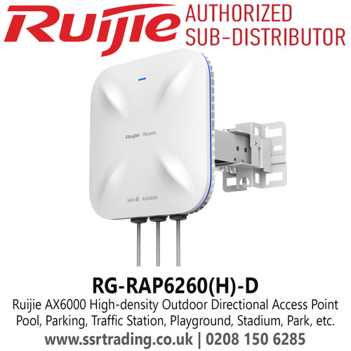 Ruijie AX6000 High-density Outdoor Directional Access Point, Suitable For Pool, Parking, Beach, Warehouse, Traffic Station, Plaza, Playground, Stadium, Park, etc. - RG-RAP6260(H)-D