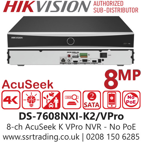 Hikvision 8-ch 1U AcuSeek K VPro NVR - DS-7608NXI-K2/VPro