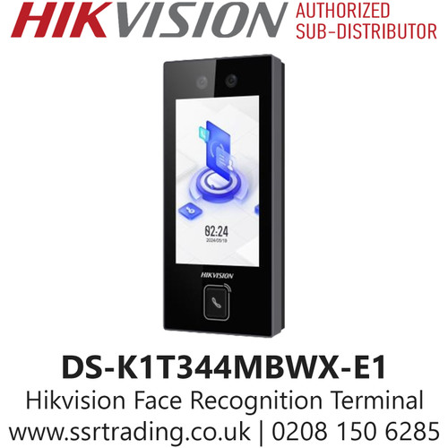 Hikvision DS-K1T344MBWX-E1 Face Recognition Terminal, Supports 4.5-inch LCD Touch Screen, 2 Mega pixel Wide-angle Lens, and Built-in M1 Card Reading Module, Supports Face, Card, and PIN Authentication 